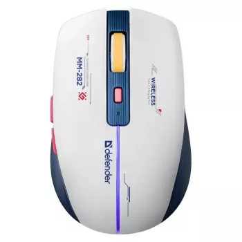 Bezprzewodowa mysz gamingowa DEFENDER MM-282 RF — symetryczna, optyczna 1800 DPI, 5 przycisków, USB, zasilana bateriami