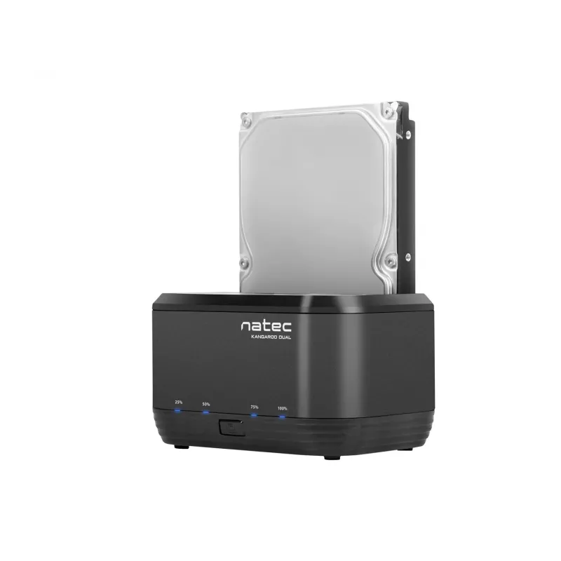 Stacja dokująca HDD 2,5/3,5 USB 3.0 Natec Kangaroo Dual, funkcja klonowania, zasilacz