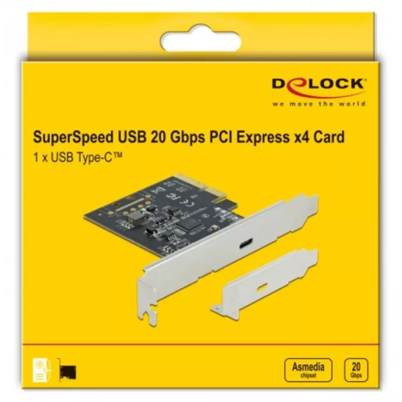DeLOCK - Adapter USB - PCIe 3.0 x4 Low-Profile - USB 3.2 Gen 2x2 x 1 (89036)