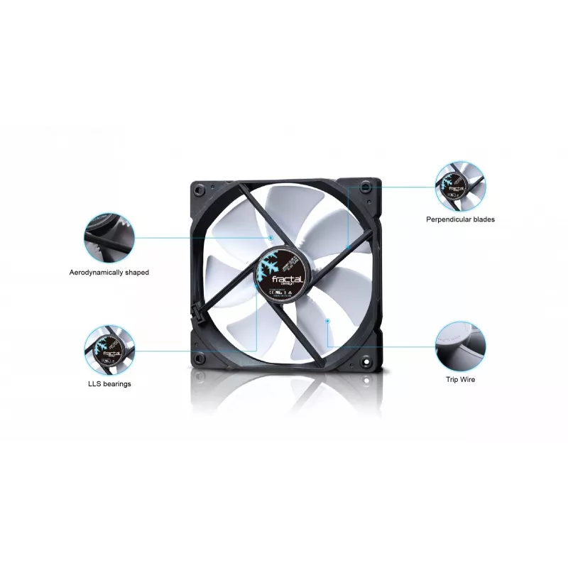 Wentylator Fractal Design Dynamic X2 14 cm Czarny Biały