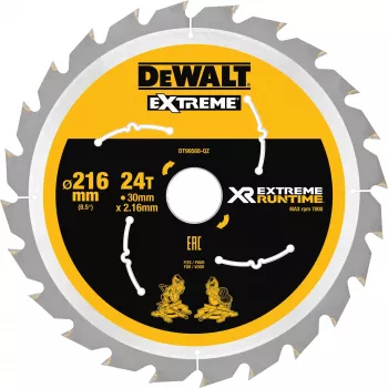 Piła tarczowa DeWALT XR FlexVolt 216mm x 30mm 24T