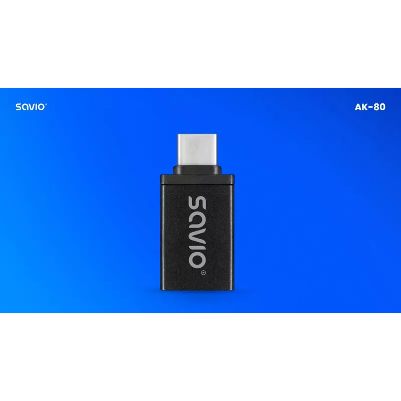 Savio AK-80 Adapter wideo 0m USB Typ-A USB Typ-C Czarny