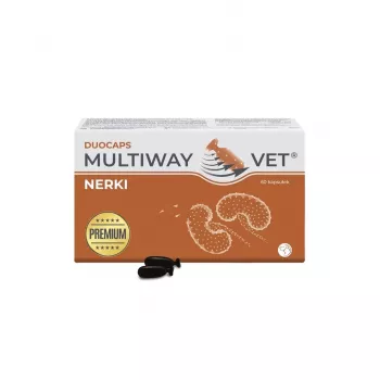 Kapsułki suplementu diety JM Sante Multiway Vet Duocaps Kidneys dla psów i kotów, 60 szt., 150 g opakowanie kartonowe