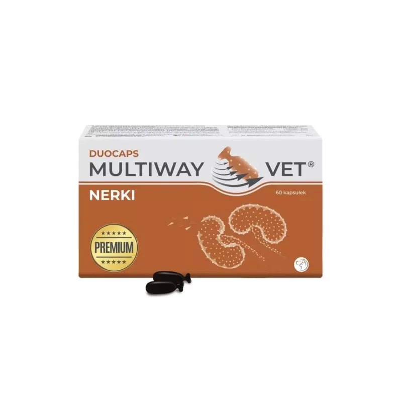 Kapsułki suplementu diety JM Sante Multiway Vet Duocaps Kidneys dla psów i kotów, 60 szt., 150 g opakowanie kartonowe