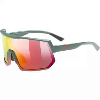 Multi-sport glasses UVEX sportstyle 235 — Unisex, semi-rimless frame, zielony/czerwony