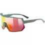 Multi-sport glasses UVEX sportstyle 235 — Unisex, semi-rimless frame, zielony/czerwony