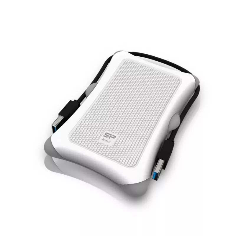 Zewnętrzny dysk HDD Silicon Power Armor A30 2 TB 2,5 cala USB 3.2 Gen 1, biały, odporny na wstrząsy, 256-bitowe AES