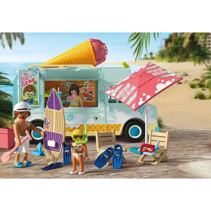 Zestaw PLAYMOBIL Furgonetka z lodami i sklep surfingowy 71904 z figurkami