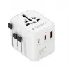 Podróżny zasilacz sieciowy GEMBIRD TPA-1A2C20-01-W — 20 W, USB-A (18 W) + 2× USB-C (20 W), wtyczka typu E, biały