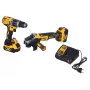 Zestaw narzędzi akumulatorowych DeWALT DCK2080P2T-QW — 18 V Li‑Ion 5 Ah (2x), szlifierka DCG405, wiertarko‑wkrętarka, gwint tarczy szlifierskiej M14, walizka