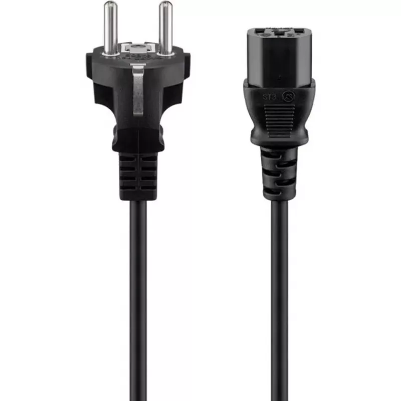 Wentronic Goobay Kaltgeräte Anschlusskabel, 1,5 m, Schwarz - Typ F (Typ F, CEE 7/7) > Gerätebuchse C13 (Kaltgeräteanschluss) (68605)