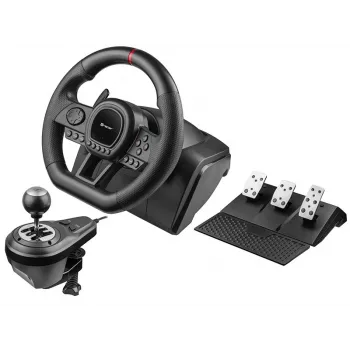 Manual gearbox shifter TRACER TRAJOY47345 — przewodowy kontroler simracingowy 6-w-1, kabel 1,8 m, czarny, ergonomiczny antypoślizgowy uchwyt, obrót 270°