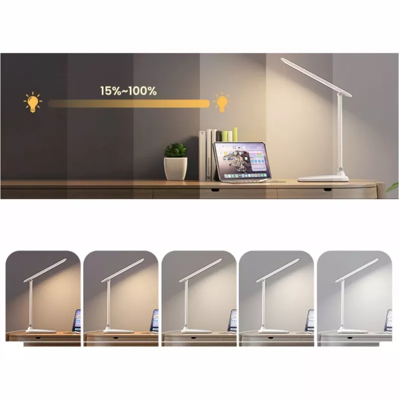 Lampa biurkowa Hawk HW-LAMP01 Biała LED regulowana jasność, regulowane ramię