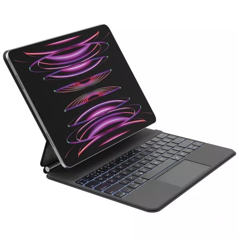 Belkin Connect Pro - Tastatur und Foliohülle (Schutzhülle) - mit magnetischem Ständer - mit Touchpad - hinterleuchtet - kabellos - Bluetooth - QWERTZ 