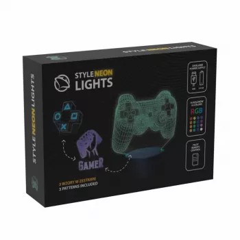 Lampa stołowa LED MANTA SNL122RGB RGB dekoracja świetlna 3D, zmieniająca kolory RGB, zasilana przez USB