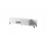 Szafka RTV Cama Meble MARMO 2D1S1K, 195x40x47,5 cm, biała mat/top marmur biały