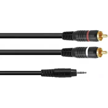 adapter kablowy jack 3,5 mm na 2x RCA Omnitronic 3022514X, 0,5 m