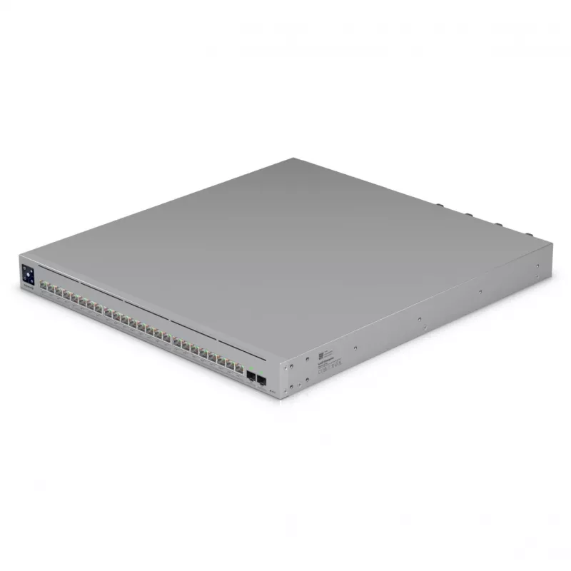 Przełącznik sieciowy Ubiquiti UniFi ECS-24-POE — zarządzany L2/L3, 24× 10G RJ-45, PoE, 1U, szary
