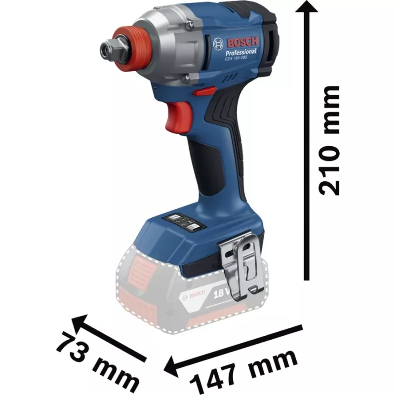 Klucz udarowy Bosch GDX 18V-285 solo C — 18V bezprzewodowy, moment obrotowy 285 Nm