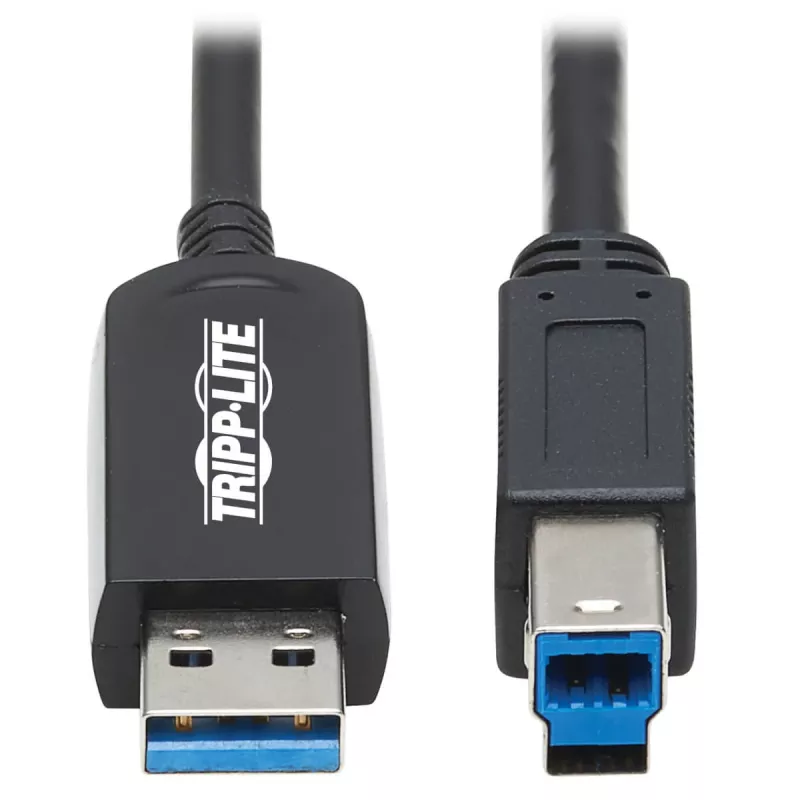 Eaton Tripp Lite Series USB 3.2 Gen 1 Plenum-Rated Fiber Active Optical Cable (AOC) - A/B M/M, Czarny, 20m - Kabel USB - USB Typ A (M) do USB Typ B (M) - USB 3.2 Gen 1 - 20,0m - P