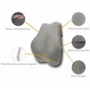 Poduszka lędźwiowa MDH DRQE3S0BBXUXP — ergonomiczna z pianki memory, 450×410×105 mm, gęstość 55 kg/m³, szara, pokrowiec w zestawie