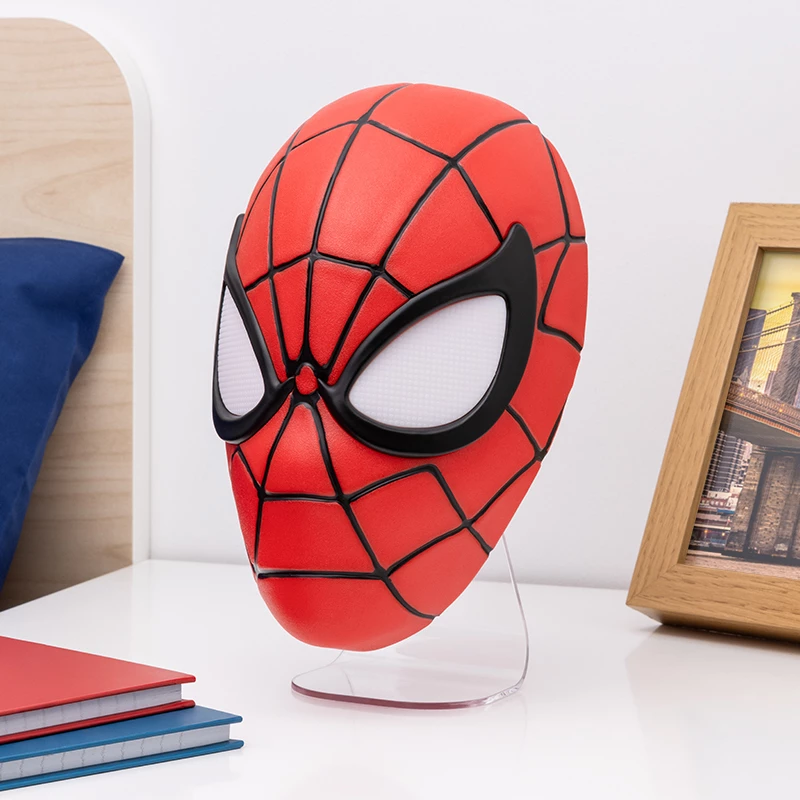 Lampa stołowa Paladone Spiderman Mask Light — tematyczna lampka w kształcie maski Spider-Mana, zasilana przez USB LED, kompaktowa lampka nocna