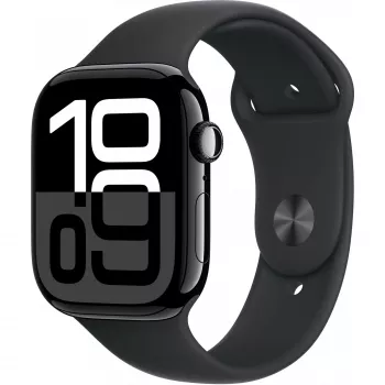 Apple Watch Series 10 Aluminiowa koperta GPS + Cellular 46mm Czarna diamentowa sportowa bransoleta Czarny M/L