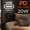Rozgałęźnik zasilania MACLEAN MCE249 F/B — 2 gniazda AC (16A + 6A) z 2×USB-A i 2×USB-C PD 20W, wtyk EU, czarny