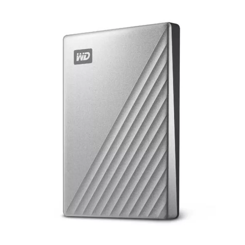 WD My Passport Ultra dla Mac WDBKYJ0020BSL - Dysk twardy - szyfrowany - 2 TB - zewnętrzny (przenośny) - USB 3.0 (złącze USB-C) - 256-bitowy AES - Srebrny