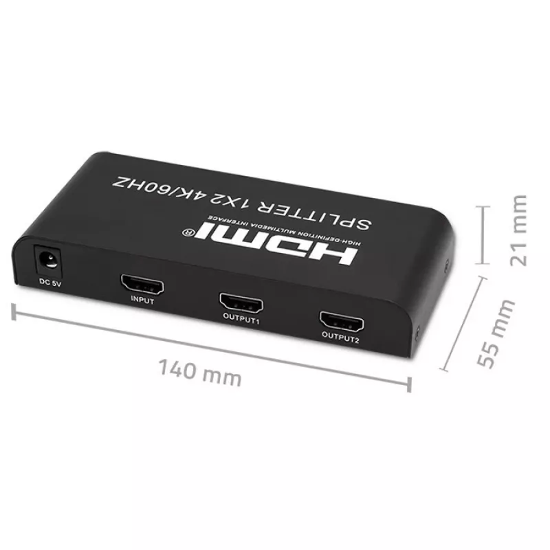 Qoltec 51797 Aktywny Rozdzielacz HDMI 2 x HDMI 4K x 2K | 6Gb/s | 60Hz