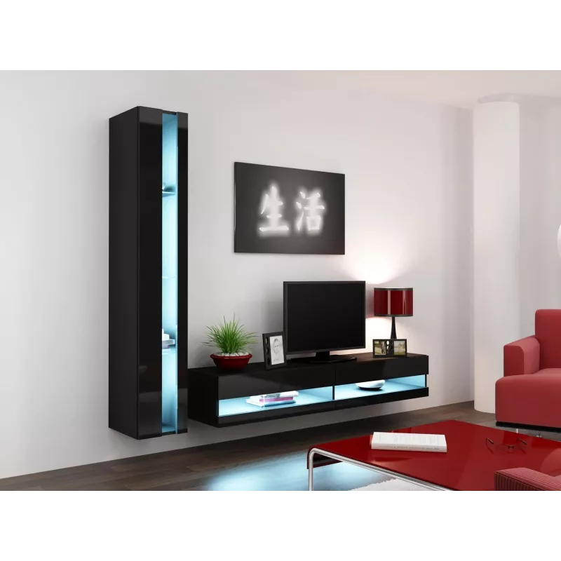 Regał Cama VIGO NEW 180/40/30 czarny/czarny połysk
