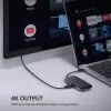 Stacja dokująca do laptopa AUKEY CB-C71 — 3x USB‑C (USB 3.2 Gen1), HDMI, RJ‑45, MicroSD, USB PD 100 W, kabel 0,15 m, czarna