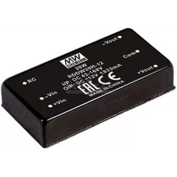 zasilacz Mean Well RDDW20G-05 — 20 W, wejście 18–75 V, wyjście 5 V, RoHS