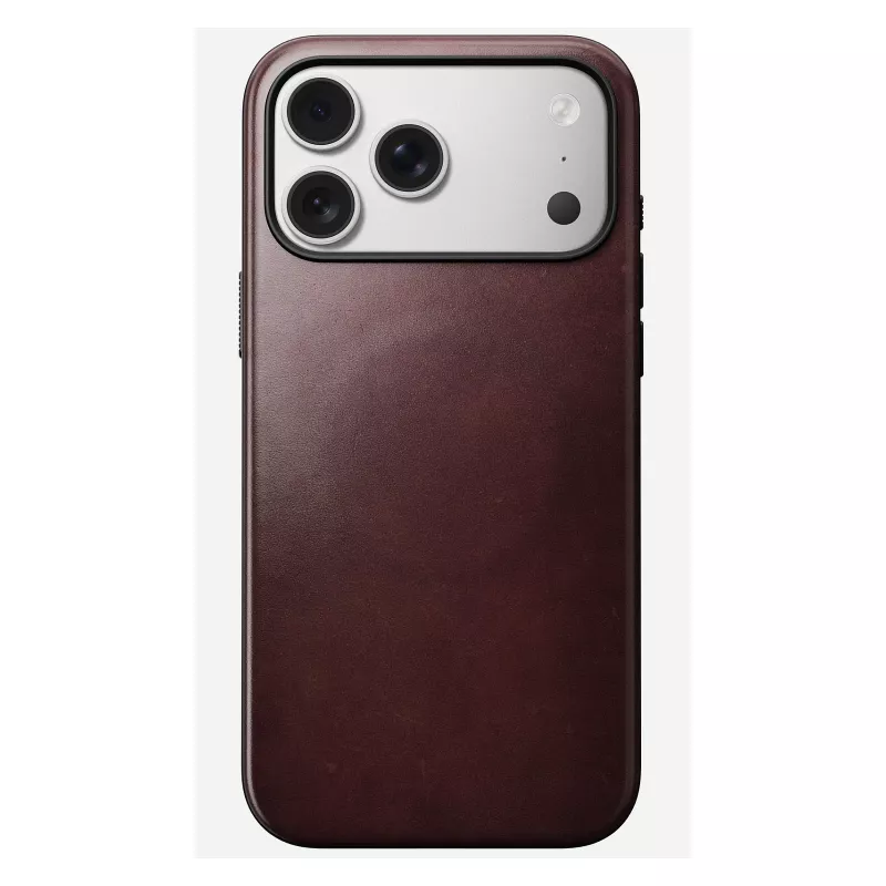 Pokrowiec skórzany Nomad Modern dla iPhone 17 Pro Max (6,9 cala) — Burgundy, skóra+TPU+PC
