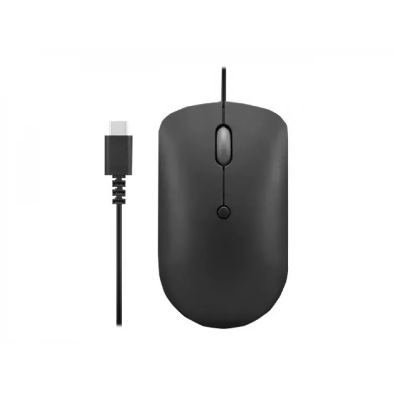 Przewodowa mysz optyczna Lenovo GY51D20875 USB Type-C, symetryczna, 2400 DPI, 4 przyciski, czarna