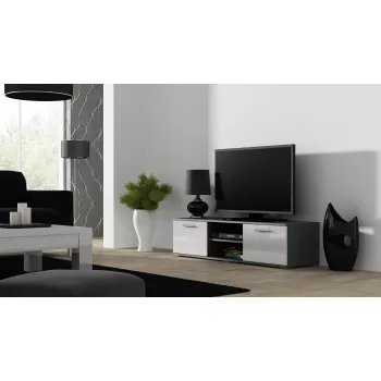 Cama stojak TV SOHO 140 szary/biały połysk