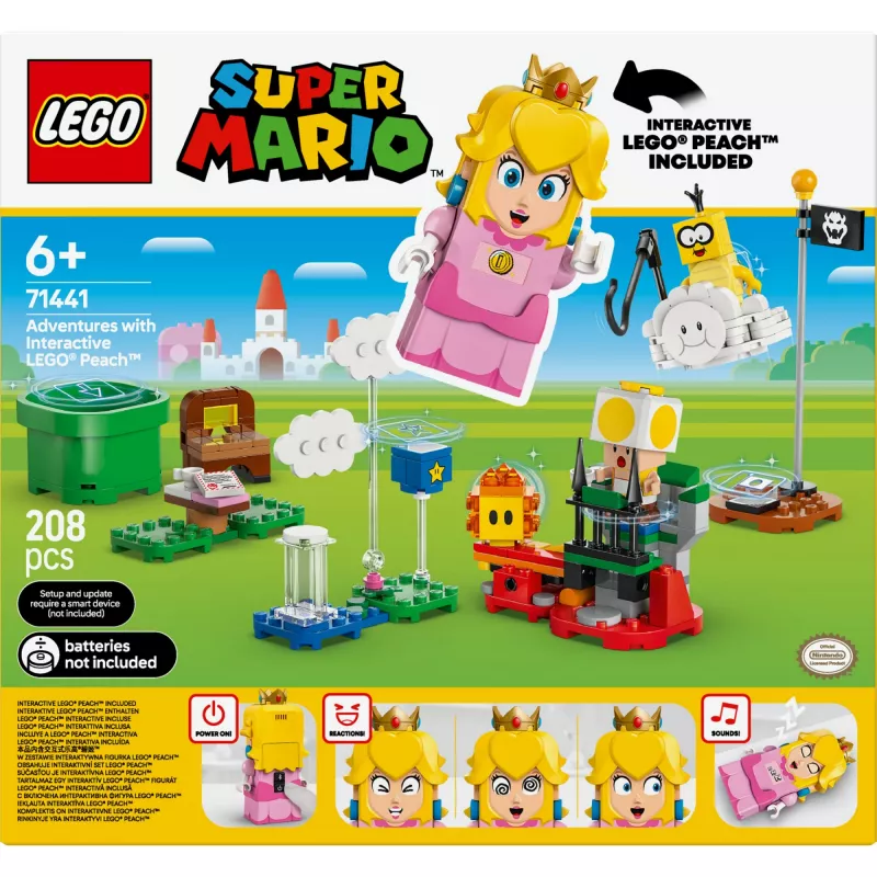 Zestaw konstrukcyjny LEGO 71441 Super Mario Interaktywna figurka LEGO Peach, kompatybilny z systemem LEGO