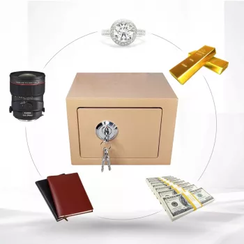 Key box Extralink S-404 home office gold — montowana na ścianie skrzynka na klucze, kompaktowy sejf na klucze