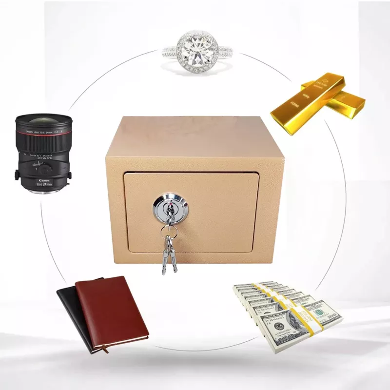 Key box Extralink S-404 home office gold — montowana na ścianie skrzynka na klucze, kompaktowy sejf na klucze