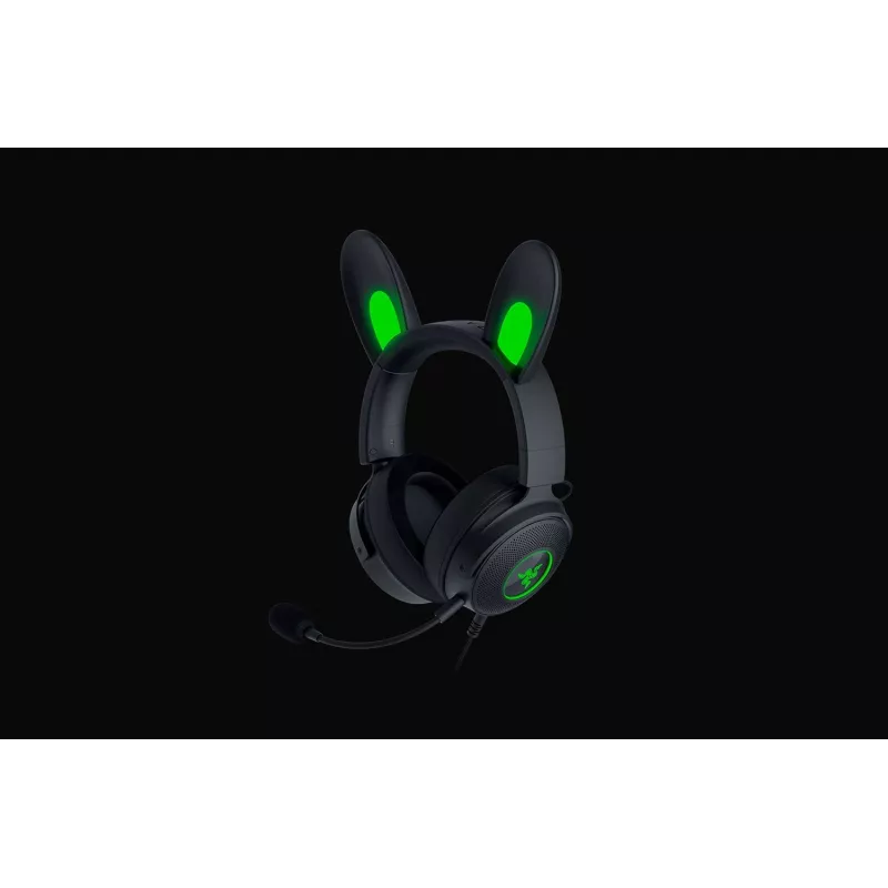 Razer Kraken V2 Pro Kitty Edition – przewodowy, nauszny, czarny zestaw słuchawkowy do gier