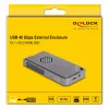 Obudowa SSD DELOCK 42025 na 1 x M.2 (PCIe, USB4 Gen4, USB-C) szara, aluminium