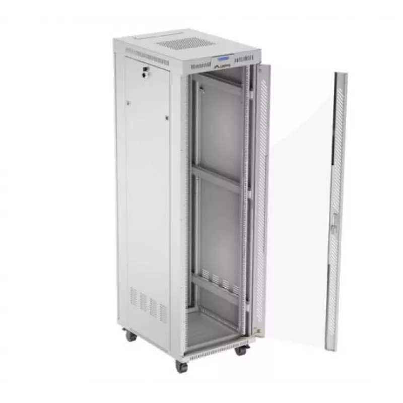 Szafa stojąca LANBERG FF01-6842-12SL 42U, 600×800 mm, wysokość 2121 mm, udźwig 1200 kg, IP20, szara
