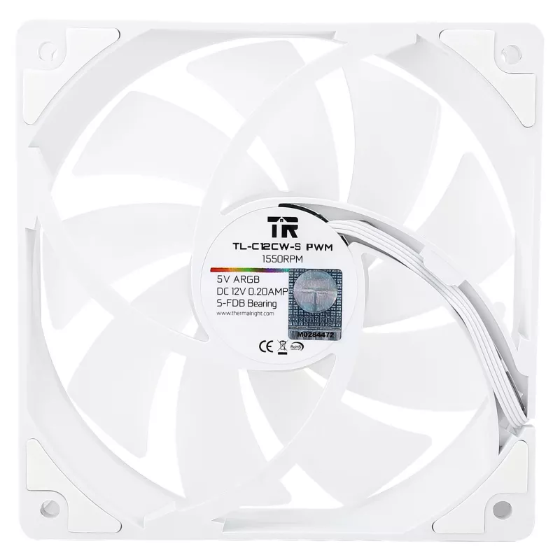 Thermalright TL-C12CW-S X3 120mm PWM ARGB Wentylatory do obudowy — Białe