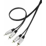 SpeaKa Professional SP-7870144 Kabel połączeniowy audio RCA [2x wtyk RCA - 2x wtyk RCA] 1,00 m Czarny Supermiękka osłona, Złocone styki wtyków (SP-7870144)