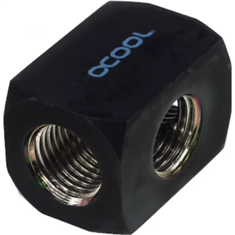 Alphacool HF Anschlussterminal TEE T-Stück Rund G1/4 - Deep Black (17030)