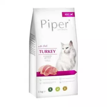 Sucha karma dla kota Dolina Noteci Piper z indykiem, dorosłe, 3 kg, 35% białka, 15% tłuszczu, bezglutenowa i bez soi