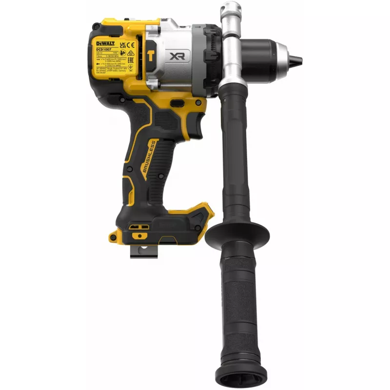 Wiertarka akumulatorowa DeWalt DCD1007NT-XJ, 18V bezszczotkowa, 3-biegowa, 2250 obr./min, uchwyt beznarzędziowy (1,5–13 mm), 1,85 kg