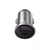 Ładowarka samochodowa Vention Two-Port USB A+A (30+30) Szary Mini Styl Aluminium