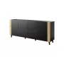 Komoda cama meble FARO KOM200 CZ — 2000×420×820 mm, rama matowa czarna, fronty w kolorze dębu kraft