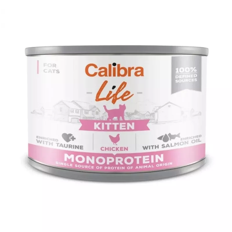 Mokra karma dla kota Calibra Cat Life Kitten Kurczak 200 g saszetka, karma pełnoporcjowa dla młodych kotów